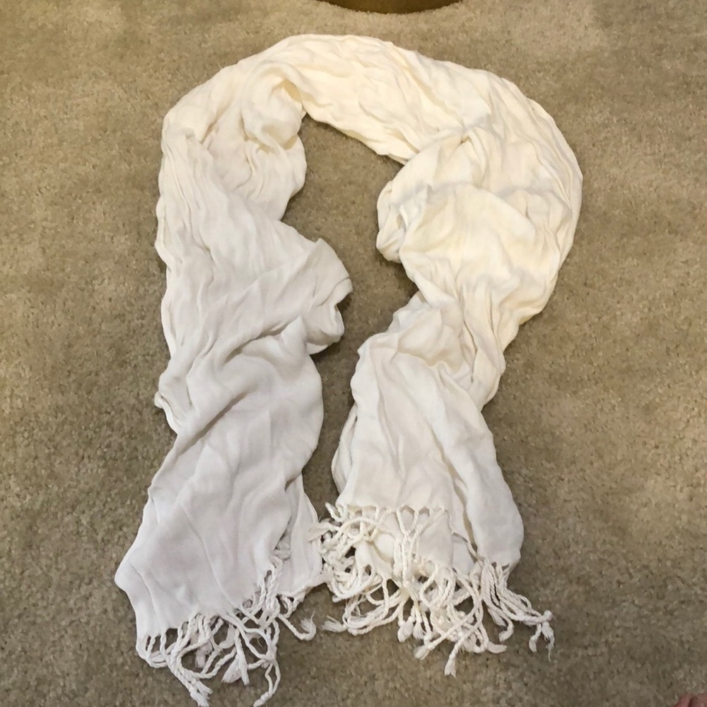 Plain white scarf